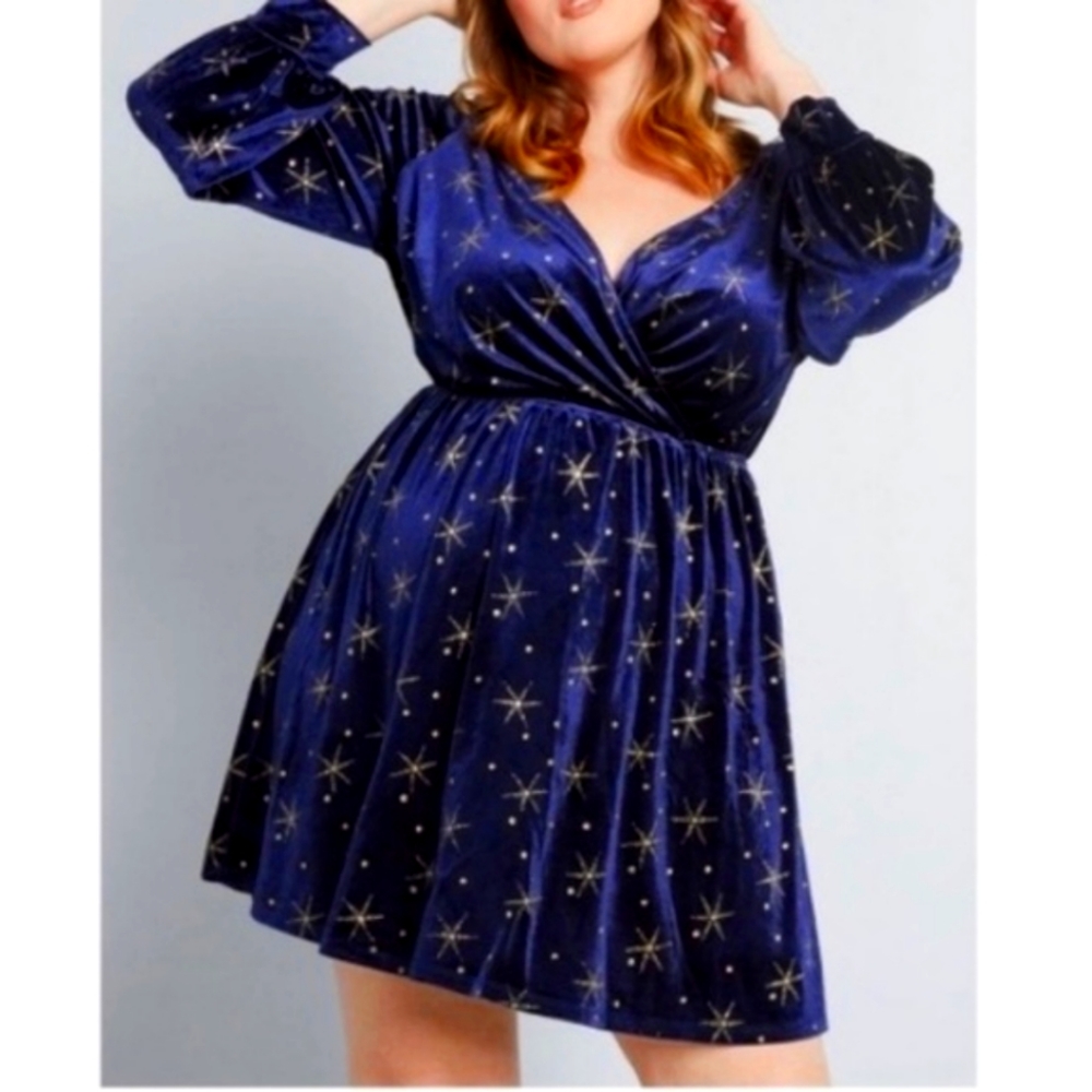 Modcloth Stately Ways Velvet Dress 1X